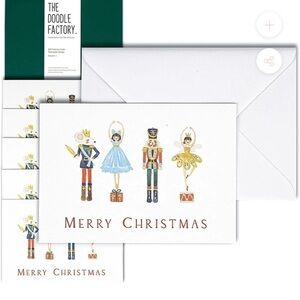 20 Nutcracker Christmas cards & envelopes.Eco friendly made UK 100% recyclable